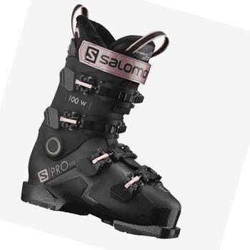 Salomon S/PRO HV 100 Kadın Kayak Botu Siyah Pembe Altın | TR 2069SGL